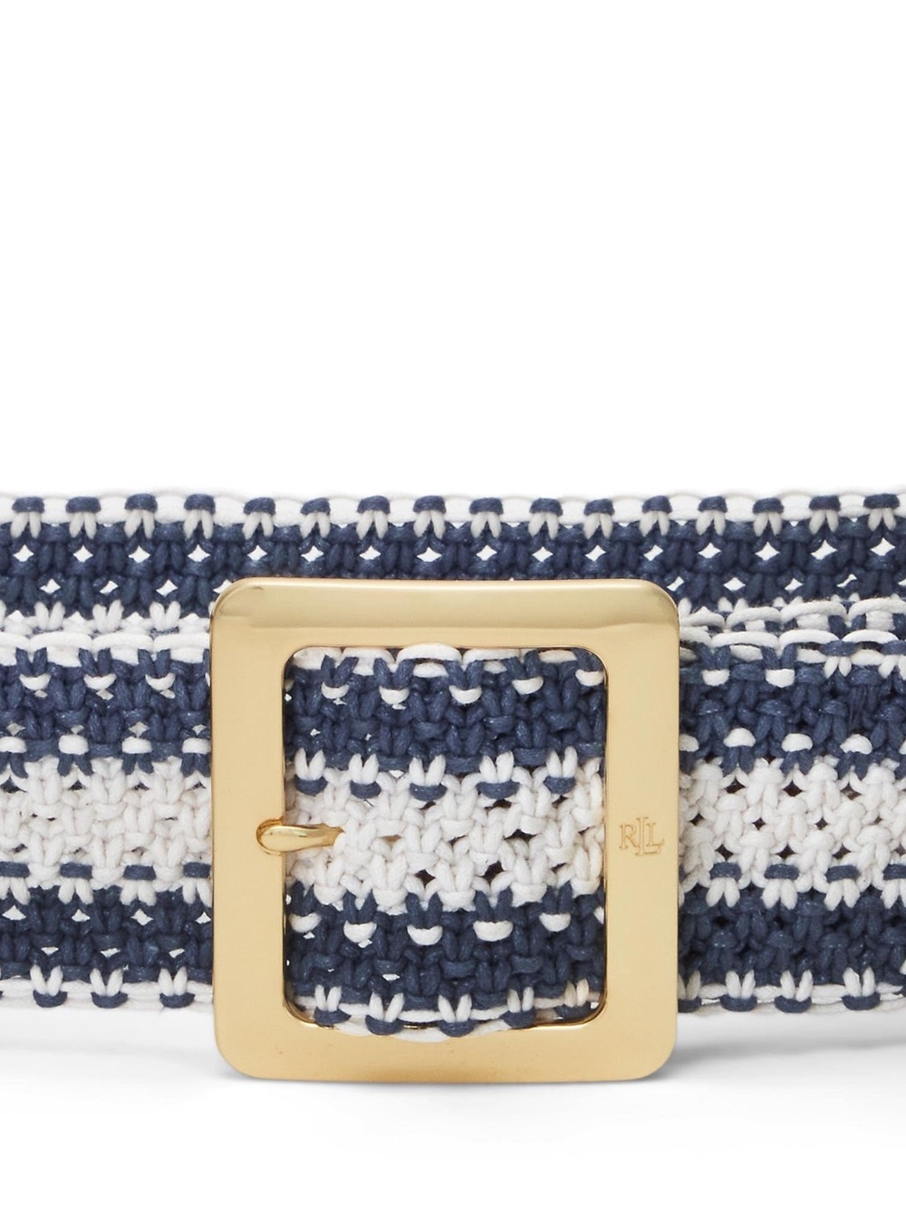 Lauren Ralph Lauren Womens Striped Woven Wide Belt, S